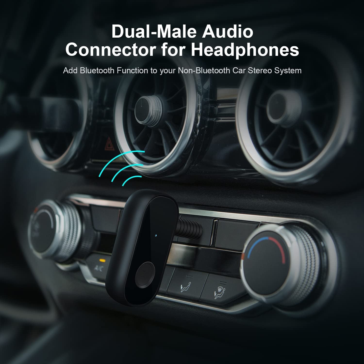 2 Pack 3.5Mm 1/8 Stereo Jack to 3.5Mm Audio Male to Male Adapter Connectors Gold Plated Compatible with for Taotronics, Mpow BH129 Bluetooth Receiver